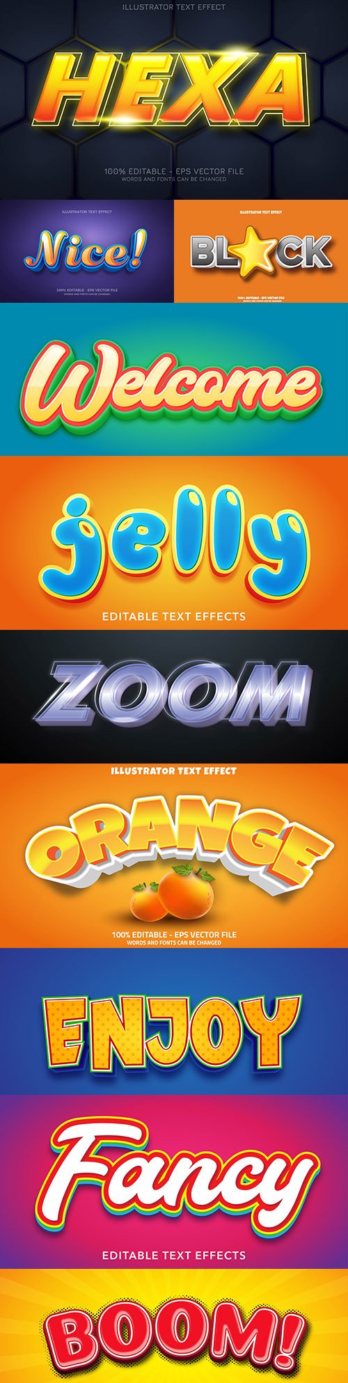 Editable font effect text collection illustration design 157