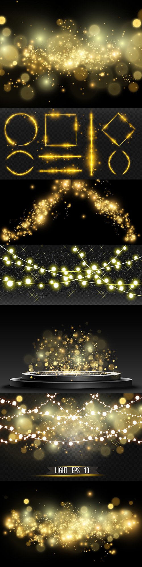 Shiny gold dust sparkling shiny light effect