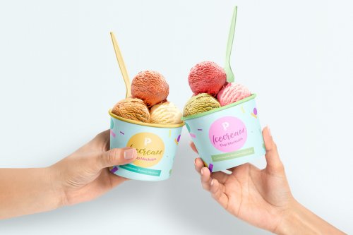 DesignCuts - Ice Cream Cup Mockups Set