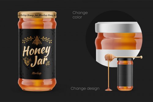 Honey Glass Jar Mockup Set