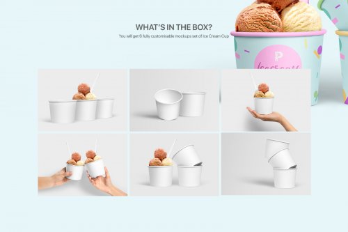 DesignCuts - Ice Cream Cup Mockups Set