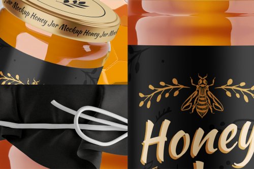 Honey Glass Jar Mockup Set