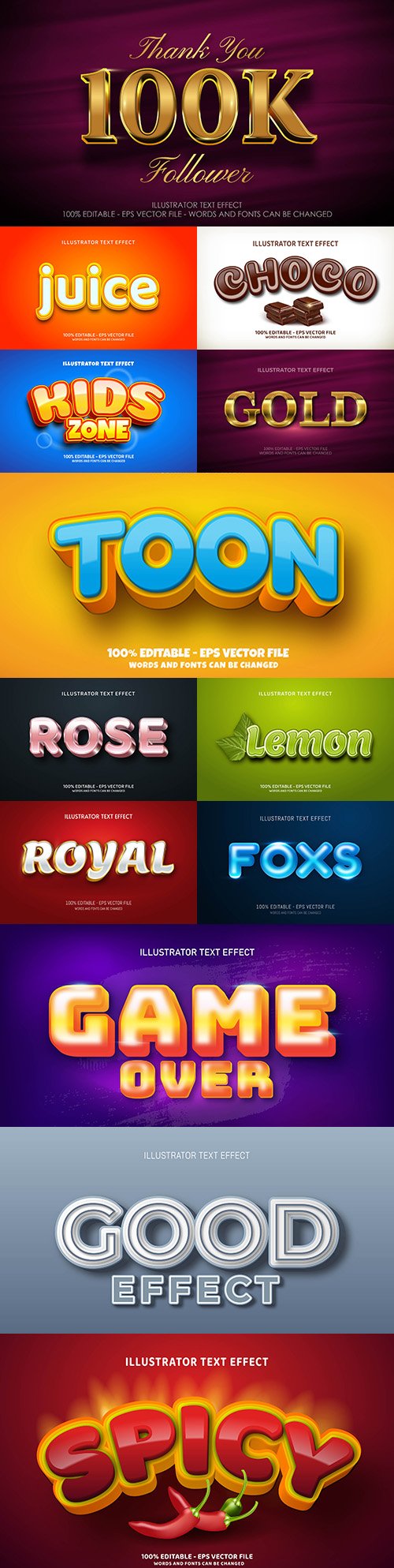 Editable font effect text collection illustration design 159