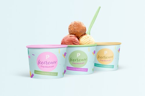 DesignCuts - Ice Cream Cup Mockups Set