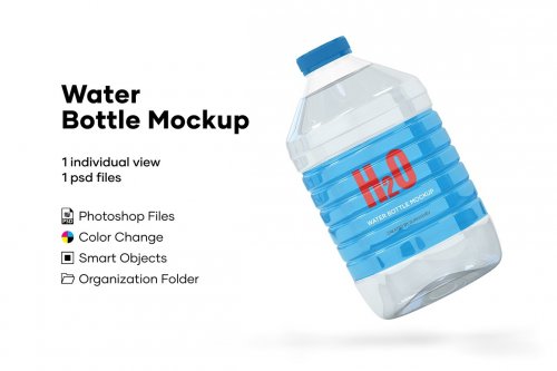 5L Clear PET Water Bottle Mockup 5233942