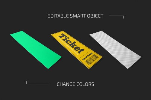 Paper Ticket Mockup Set 5232782