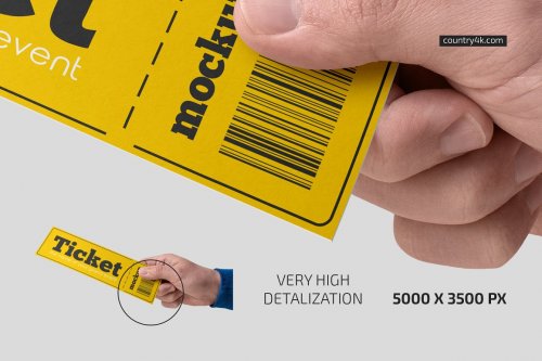 Paper Ticket Mockup Set 5232782