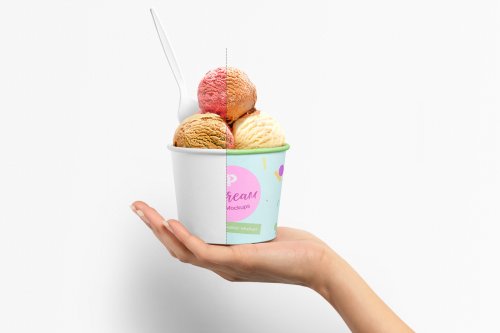 DesignCuts - Ice Cream Cup Mockups Set