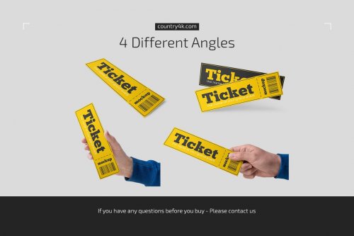 Paper Ticket Mockup Set 5232782