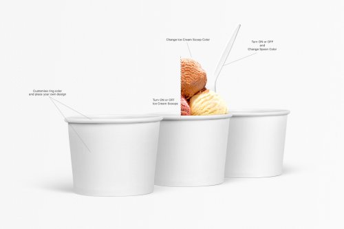 DesignCuts - Ice Cream Cup Mockups Set