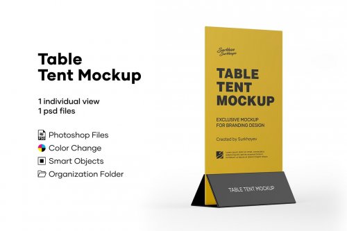 Plastic Table Tent Mockup 5242102