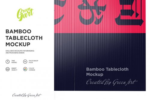Bamboo Tablecloth Mockup - Top View 2331533