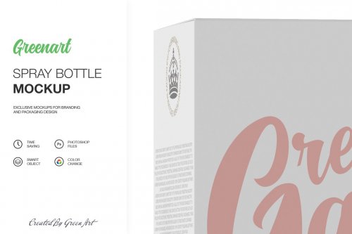 Spray Bottle W Kraft Box - 2 Mockup 2381901