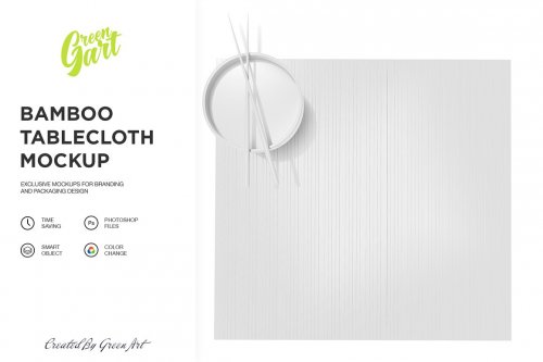 Bamboo Tablecloth Mockup - Top View 2331533