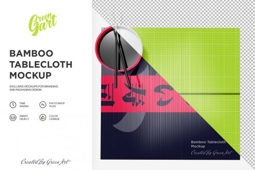Bamboo Tablecloth Mockup - Top View 2331533