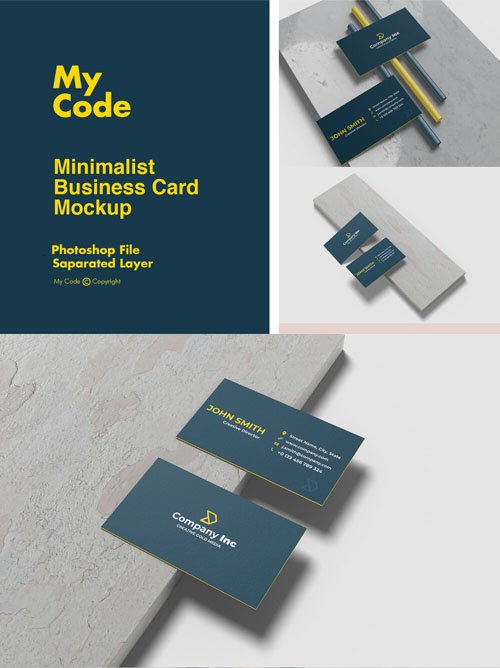 Minimalist Business Card PSD Mockup