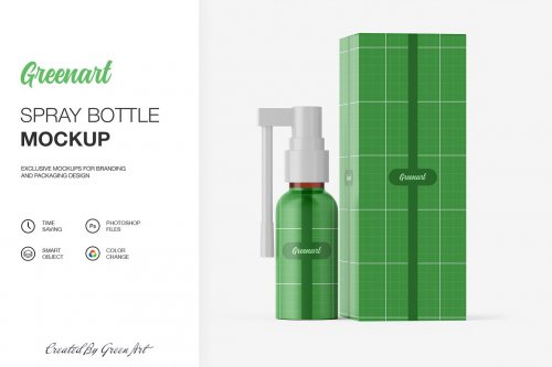 Spray Bottle W Kraft Box - 2 Mockup 2381901