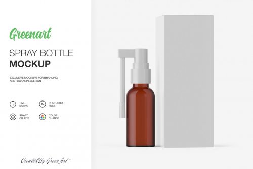 Spray Bottle W Kraft Box - 2 Mockup 2381901