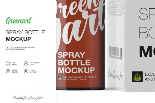 Spray Bottle W Kraft Box - 2 Mockup 2381901