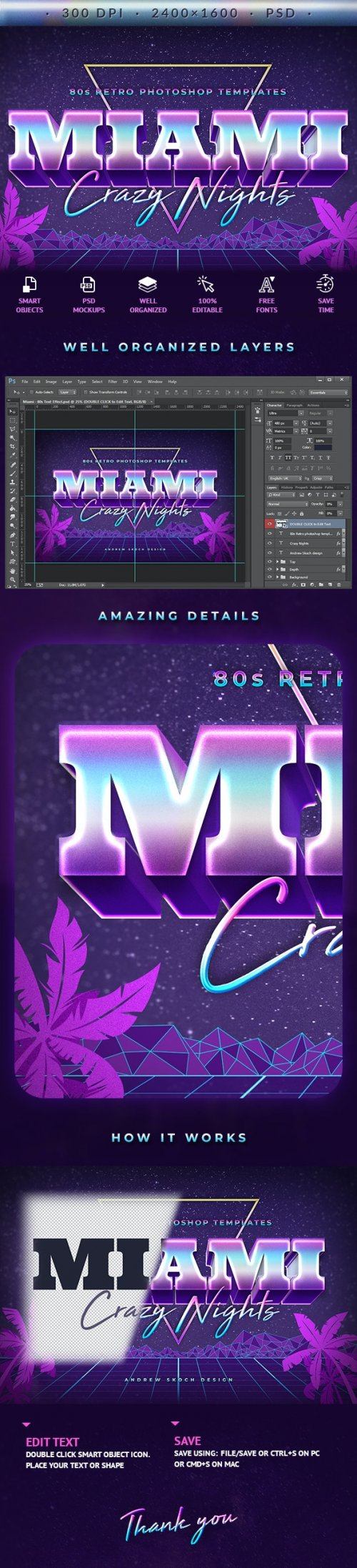 Miami - 80s Retro Text Effect 27731071