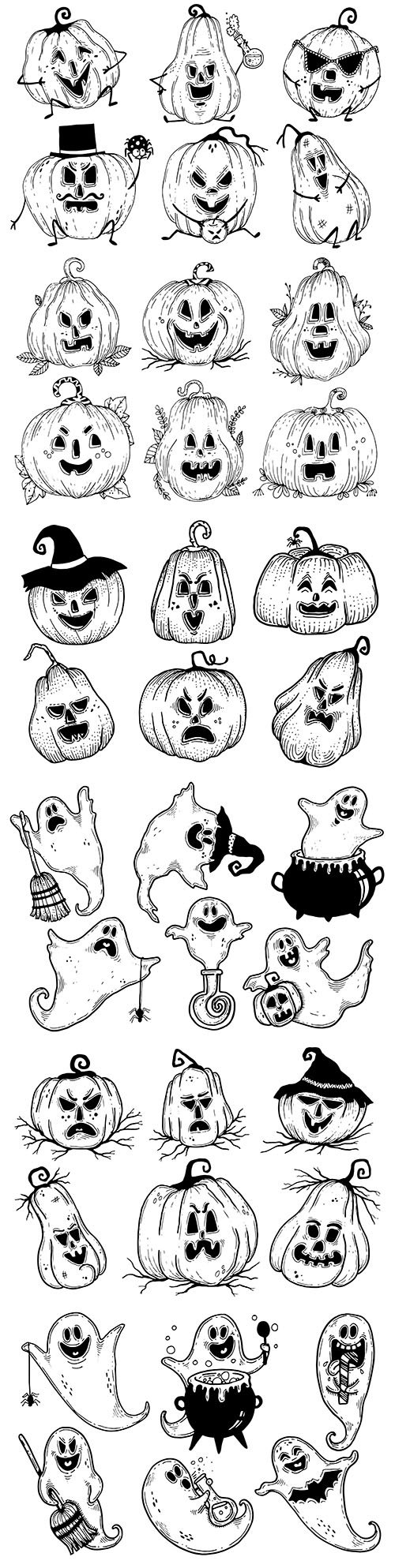 Pumpkin for Halloween hand-painted theme collection