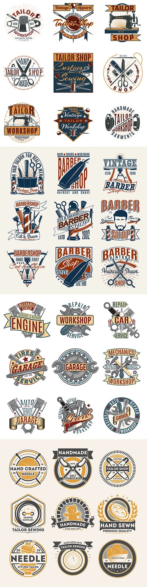 Vintage antique emblems and logos with text design