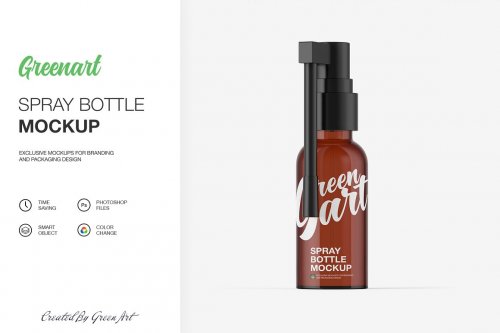 Spray Bottle W Kraft Box - 2 Mockup 2381901