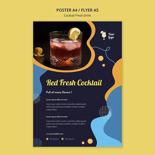 Poster Template Variety Cocktails