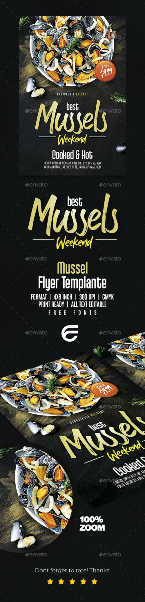 Mussels Seafood Flyer Template 26093306