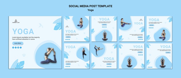 Instagram Posts Collection Yoga Exercise