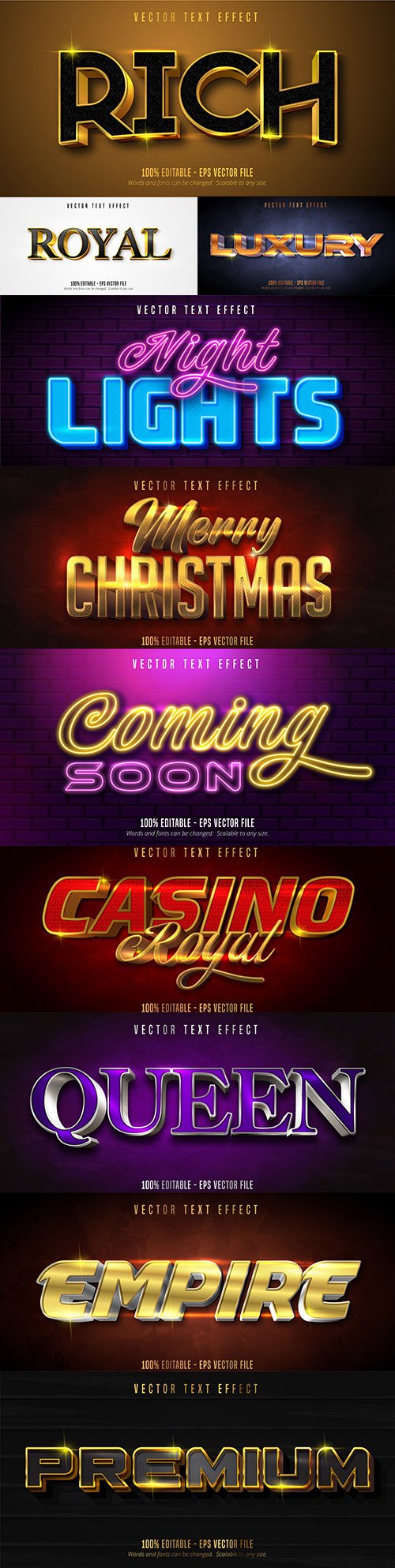 Editable font effect text collection illustration design 168