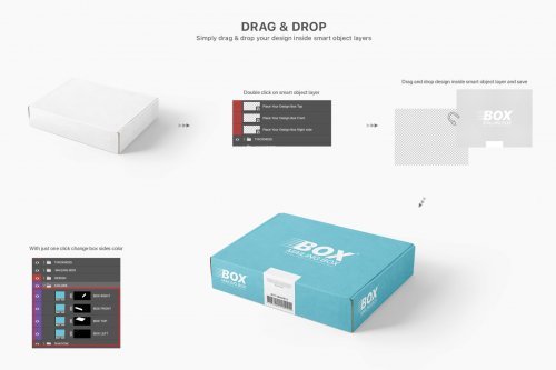 Mailing Box Mockups Set