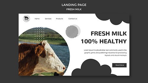 Fresh Milk Landing Page Template
