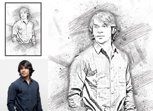 Sketch Portrait Photoshop Action 5203548