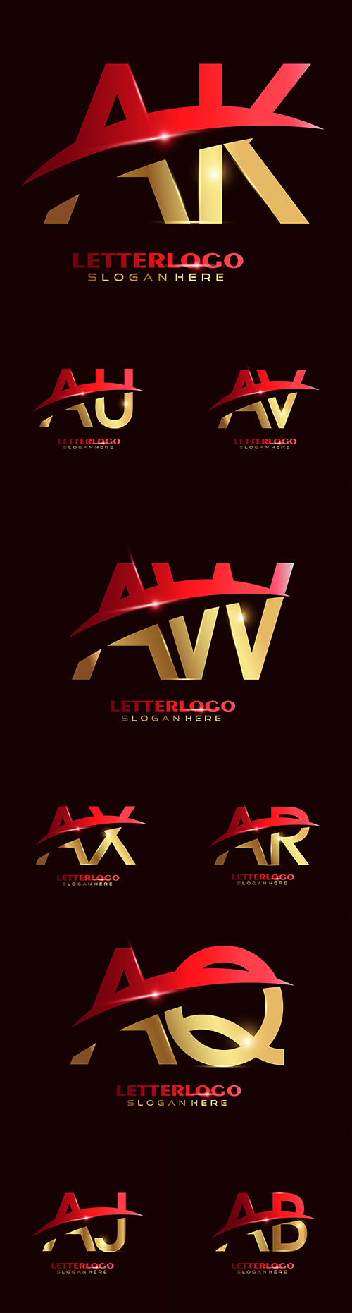 Initial letter and Brand name company logos design