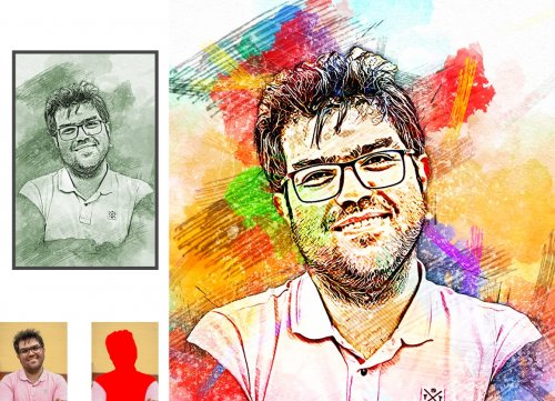 Sketch Watercolor Effect PS Action 5203559