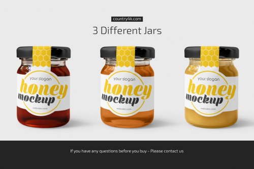 Glass Jar with Honey Mockup Set 5276530