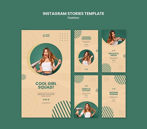 Fashion concept instagram stories template