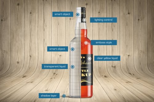 Clear Rum Brandy Vodka Bottle Mockup 4545470