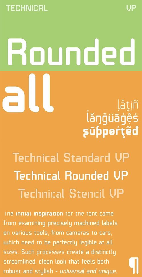 Technical Rounded Sans Serif Font