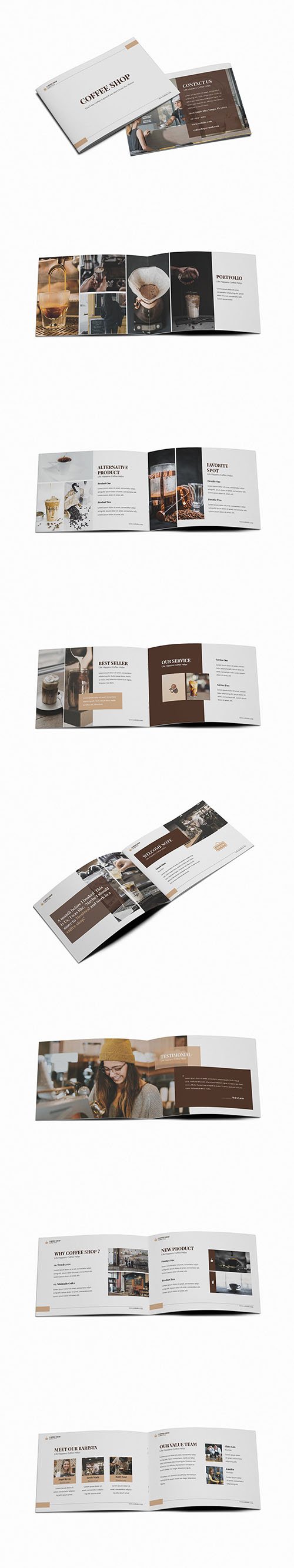 Coffee Shop A5 Brochure Template