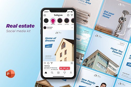 Real Estate Social Media Kit - Powerpoint, Keynote, Googleslides