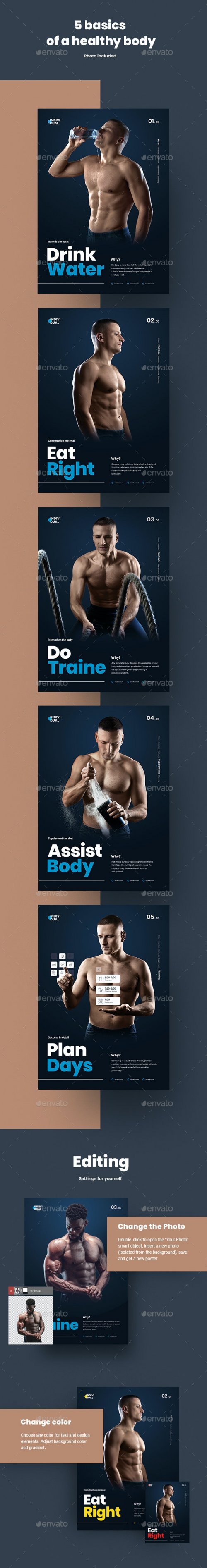 5 Consecutive Healthy Body Basics Posters 23207553