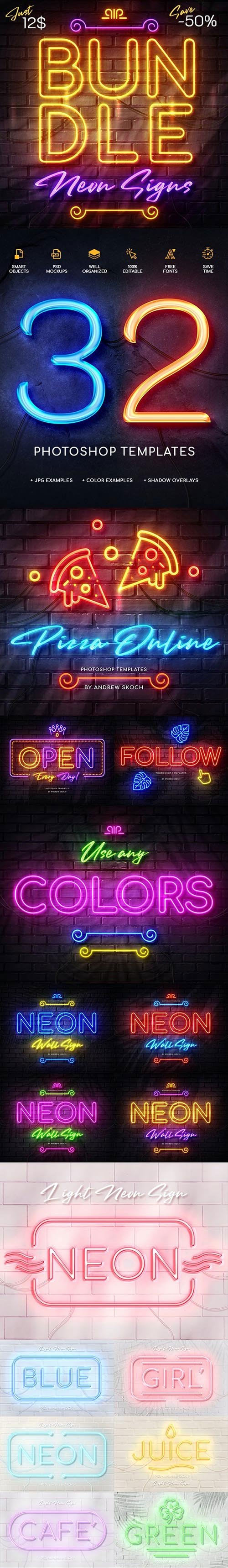 Wall Neon Signs Bundle 28112439