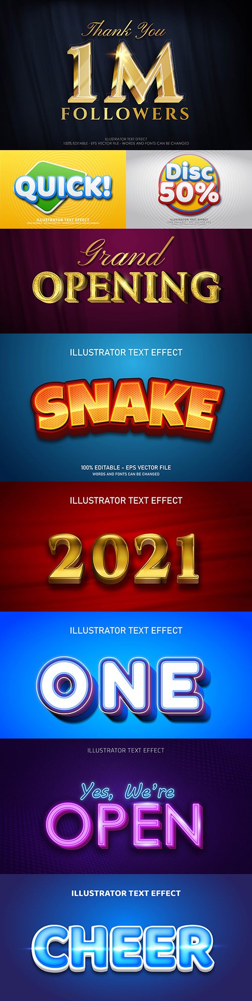Editable font effect text collection illustration design 171