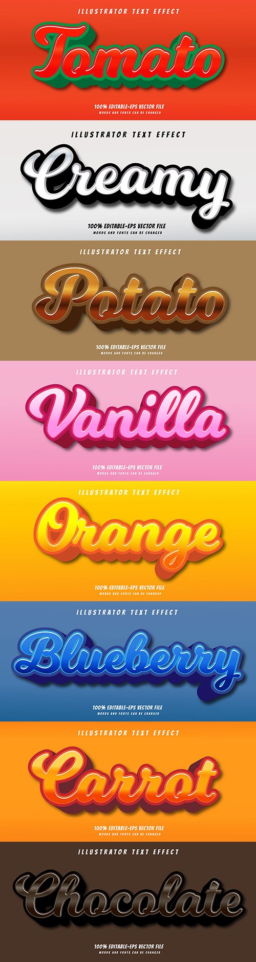 Editable font effect text collection illustration design 173