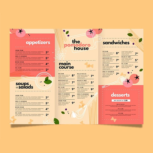 Food menu template design