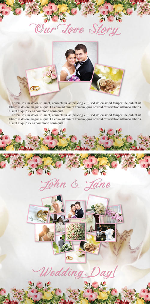 Wedding CD/DVD Cover - Free PSD Brochure Template + Facebook Cover