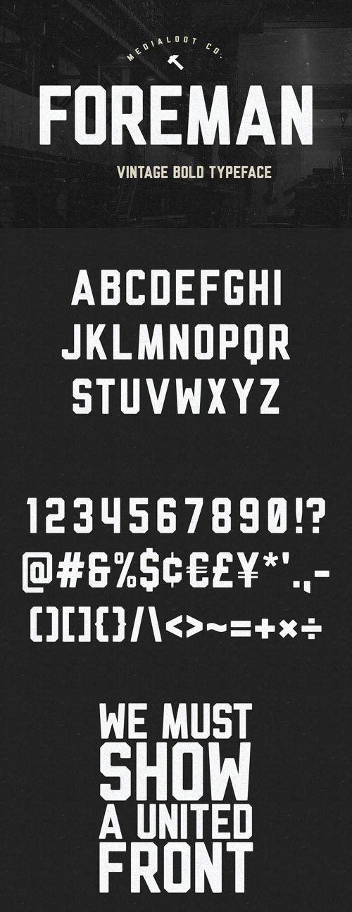 Foreman - Vintage Bold Typeface - All Caps Font