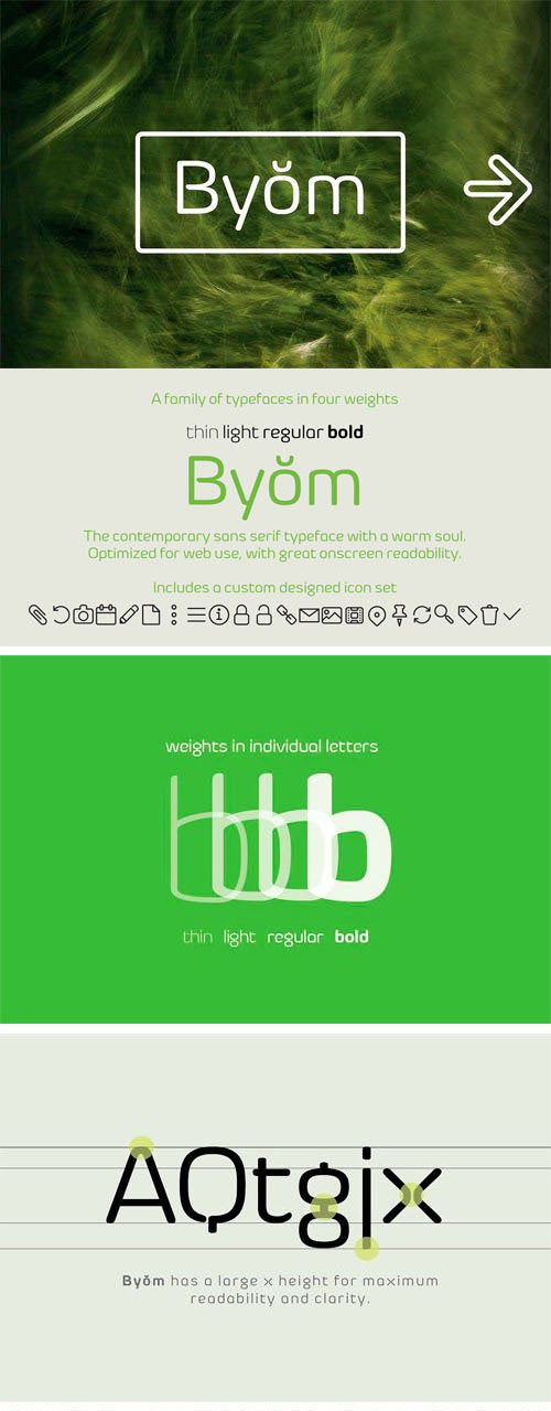Byom Sans Serif Typeface Family (10-Weights)